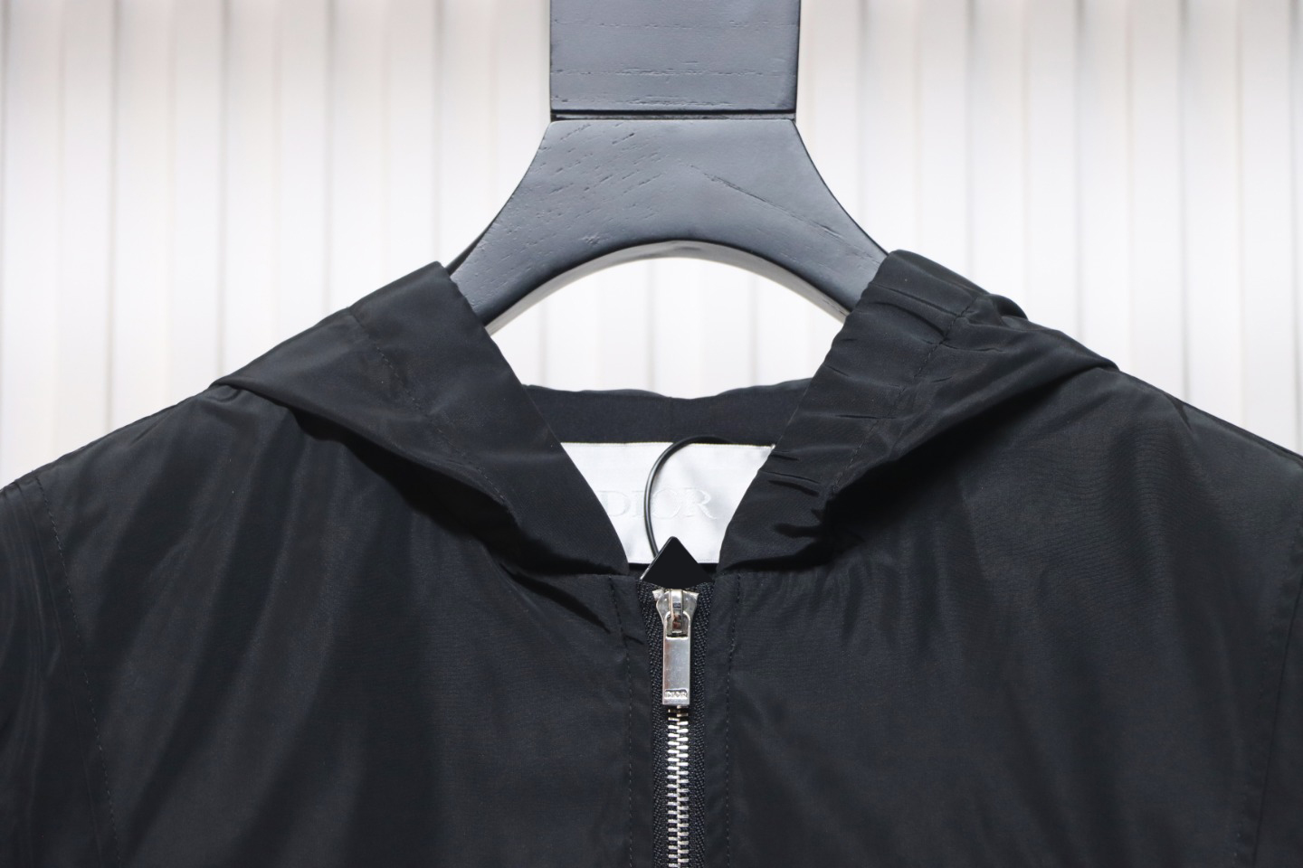 Dior Embroidered Lettering Bumblebee Hooded Jacket Black