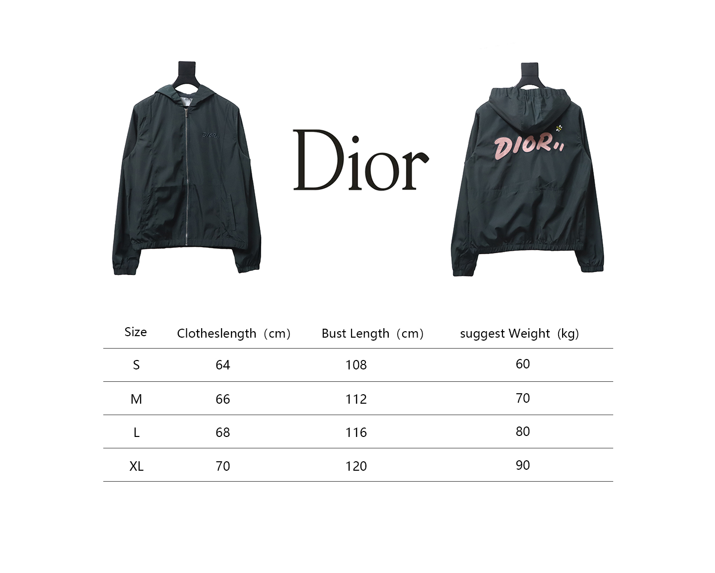 Dior Embroidered Lettering Bumblebee Hooded Jacket Green Grey