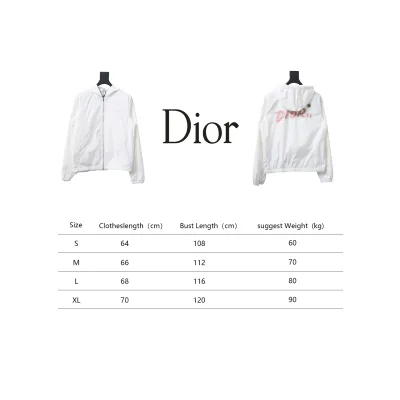 Dior Embroidered Lettering Bumblebee Hooded Jacket White 02