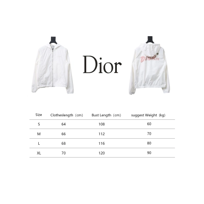 Dior Embroidered Lettering Bumblebee Hooded Jacket White 02