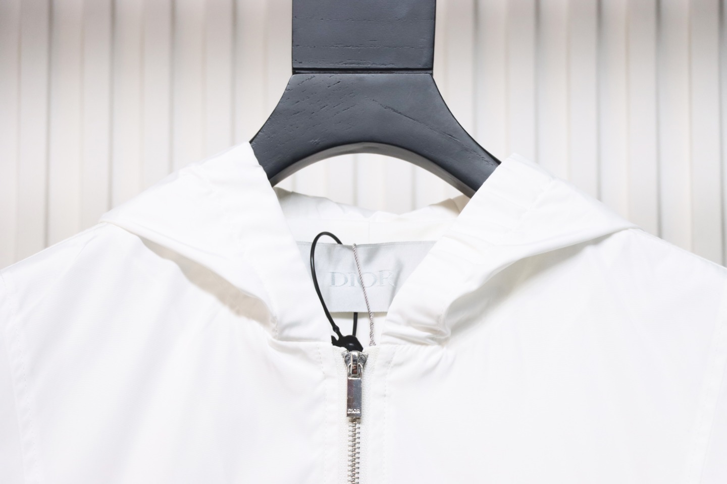 Dior Embroidered Lettering Bumblebee Hooded Jacket White