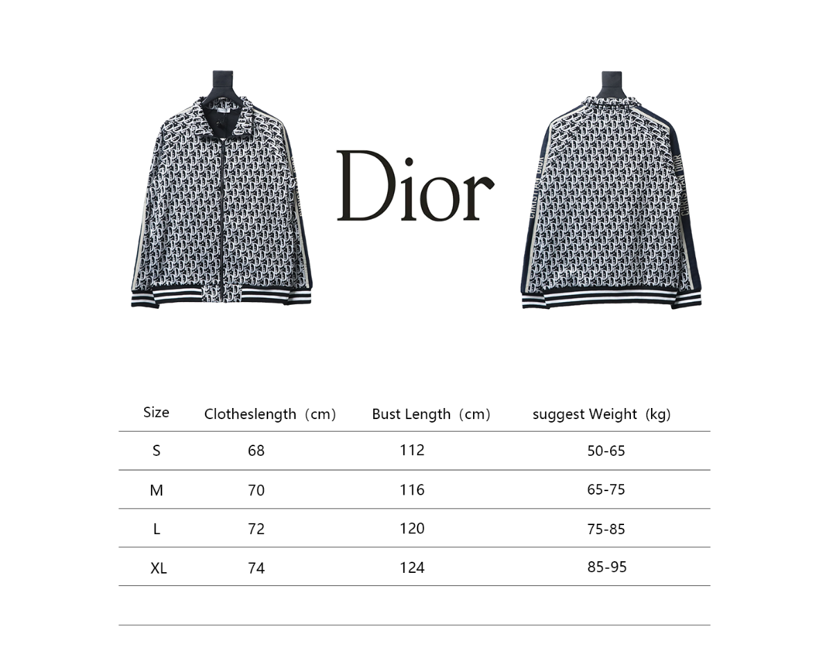 Dior Full Print Jacquard Side Ribbon Suit Jacket White Letters