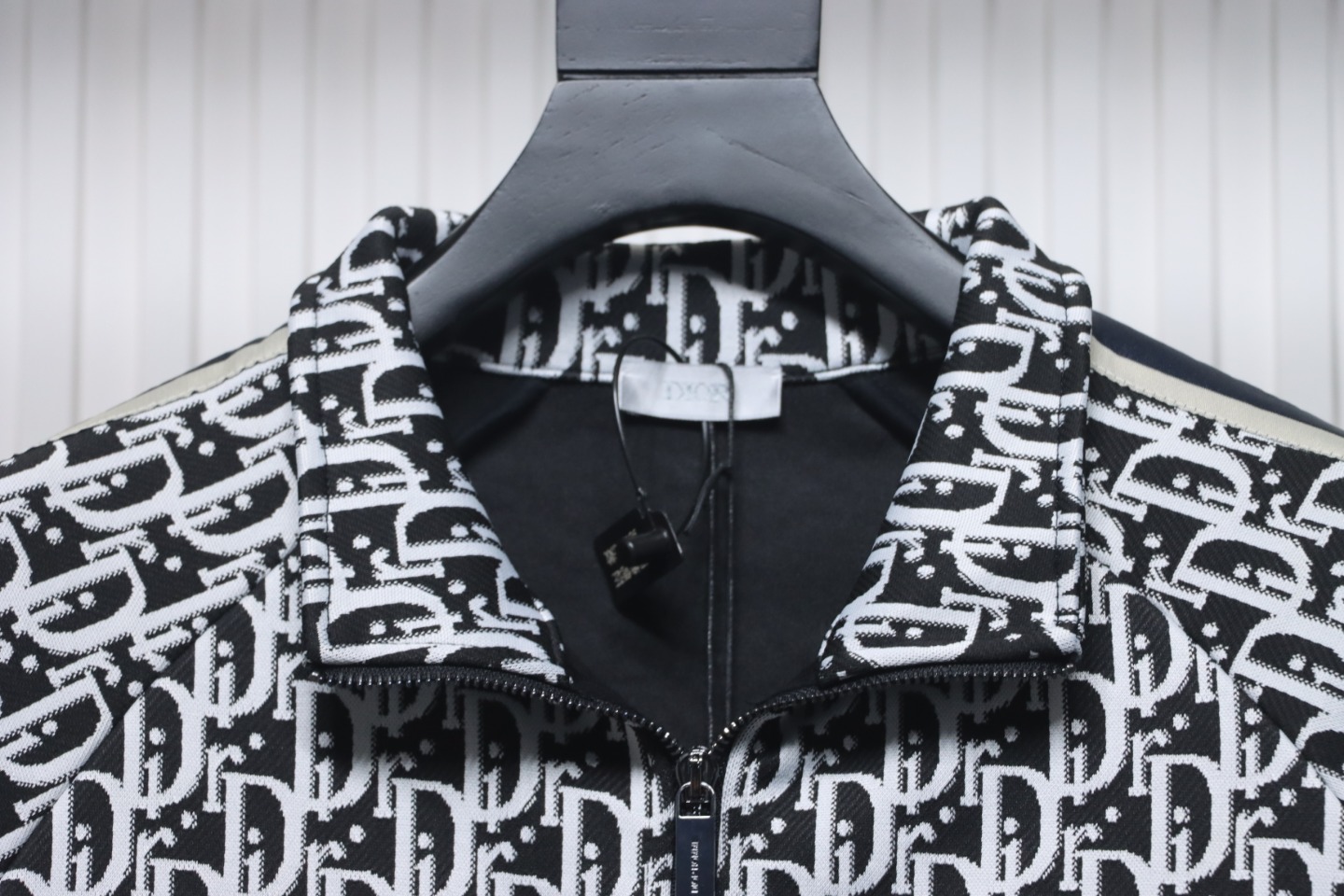 Dior Full Print Jacquard Side Ribbon Suit Jacket White Letters