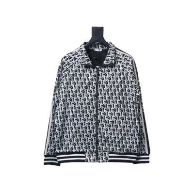 Dior Full Print Jacquard Side Ribbon Suit Jacket White Letters 01