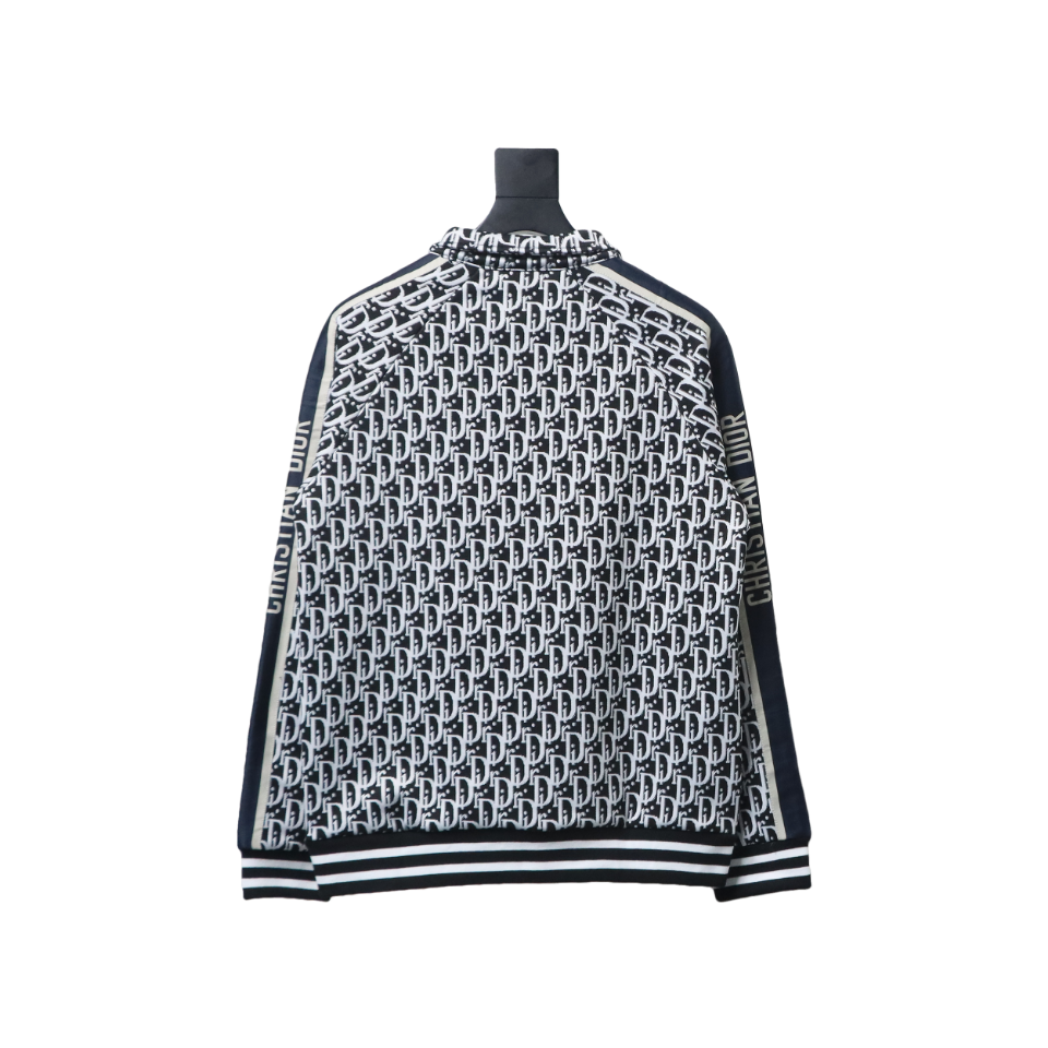 Dior Full Print Jacquard Side Ribbon Suit Jacket White Letters