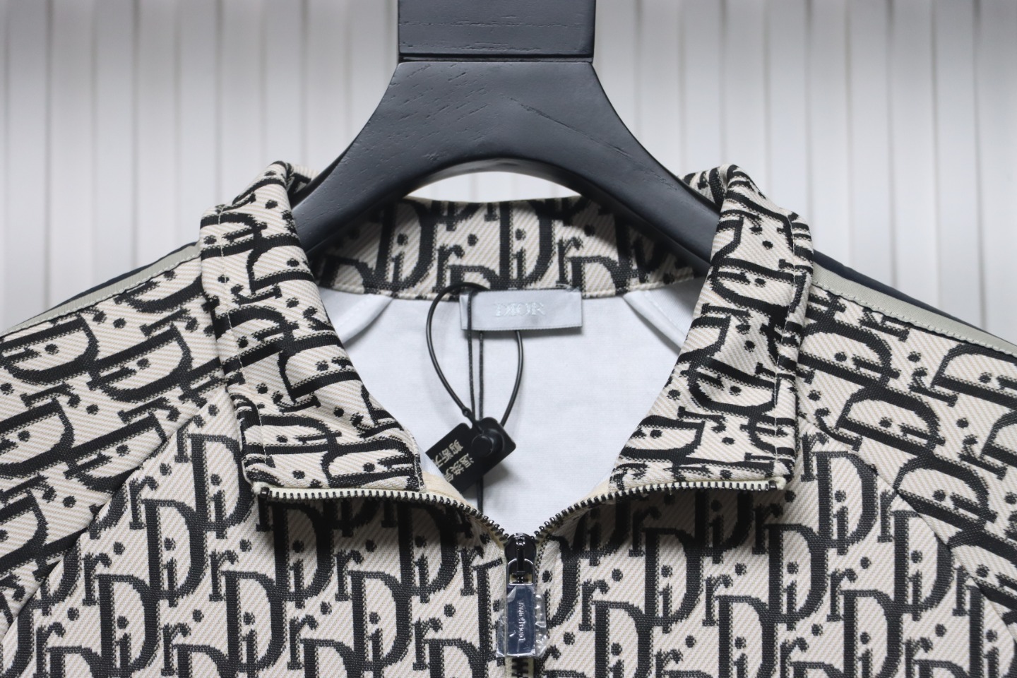 Dior Full Print Jacquard Side Ribbon Suit Jacket Black Letters