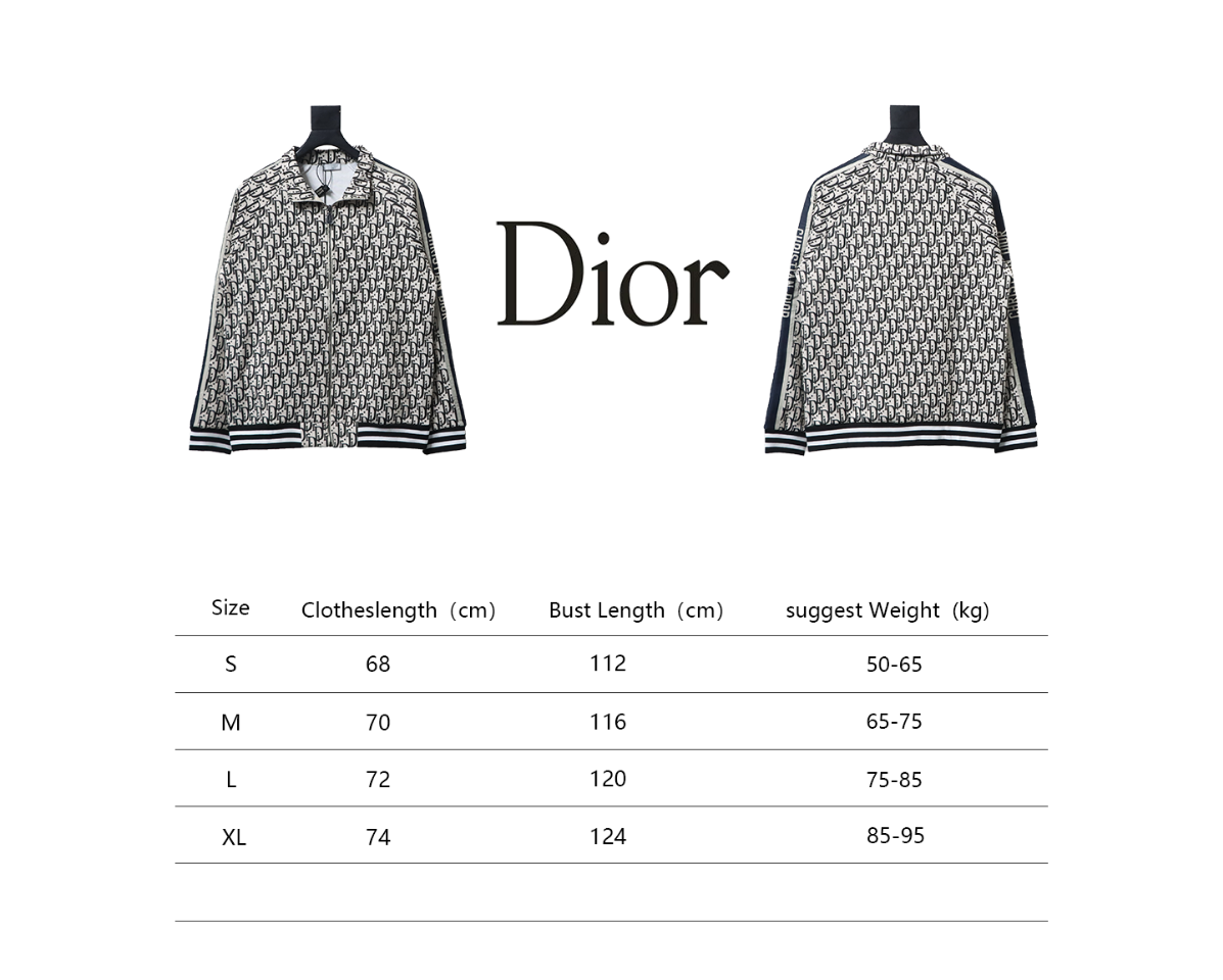 Dior Full Print Jacquard Side Ribbon Suit Jacket Black Letters