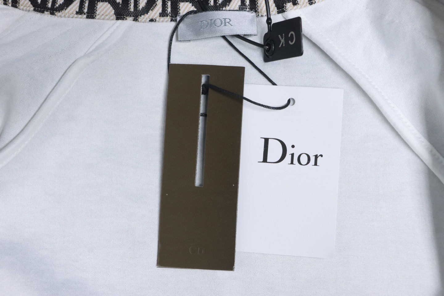 Dior Full Print Jacquard Side Ribbon Suit Jacket Black Letters