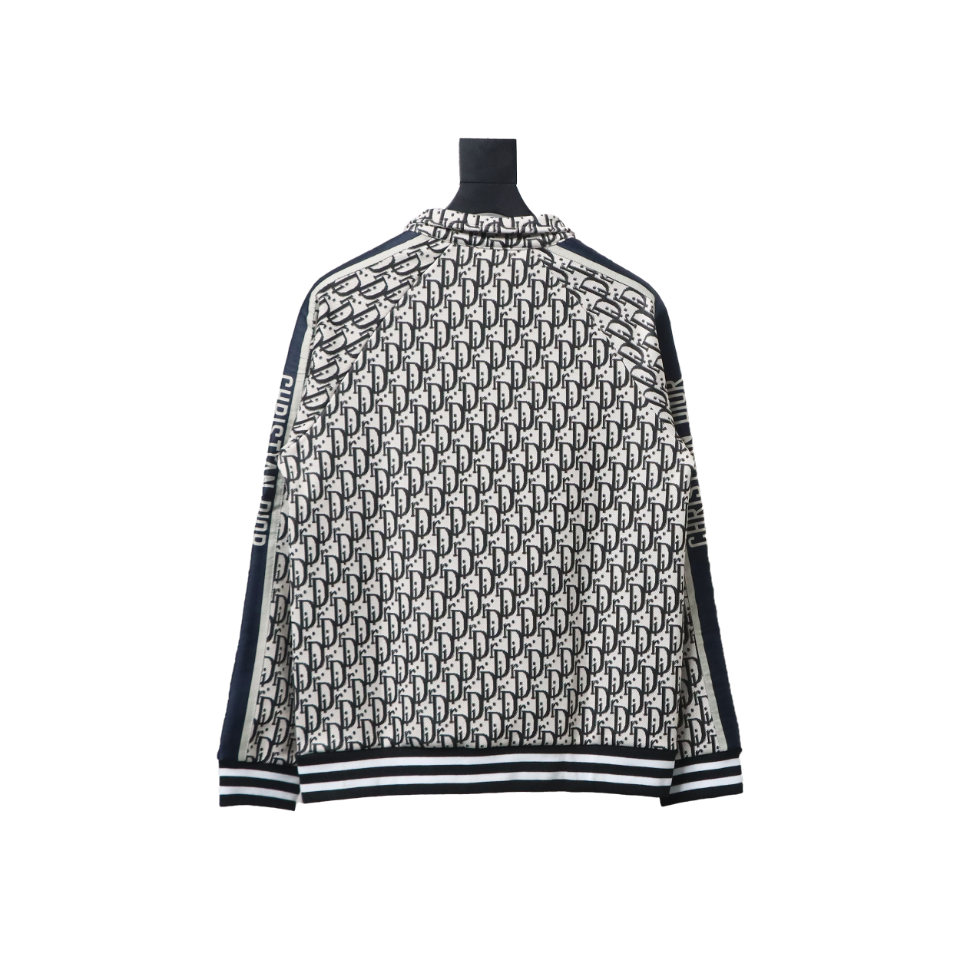 Dior Full Print Jacquard Side Ribbon Suit Jacket Black Letters