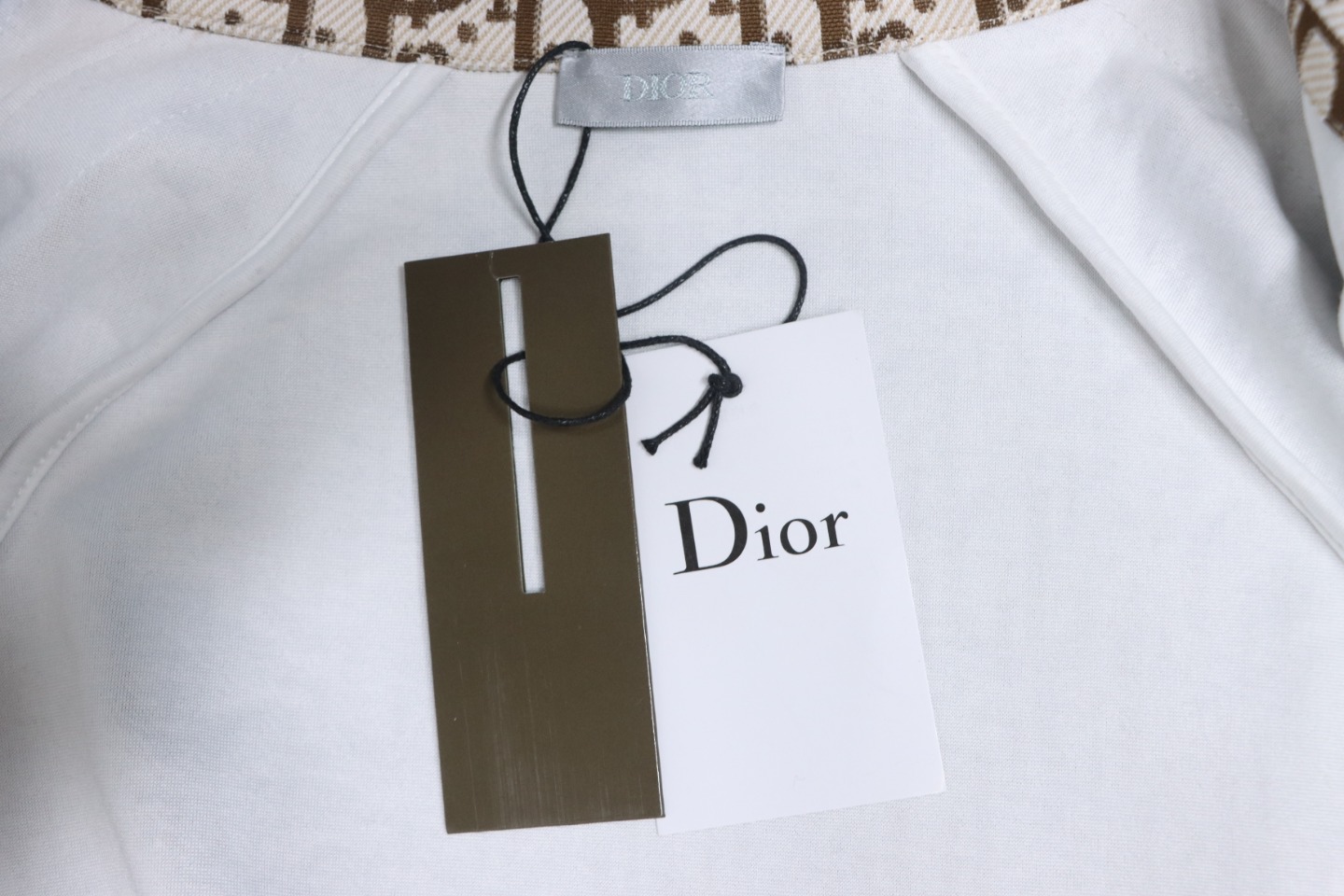 Dior Full Print Jacquard Side Ribbon Suit Jacket Brown Letters