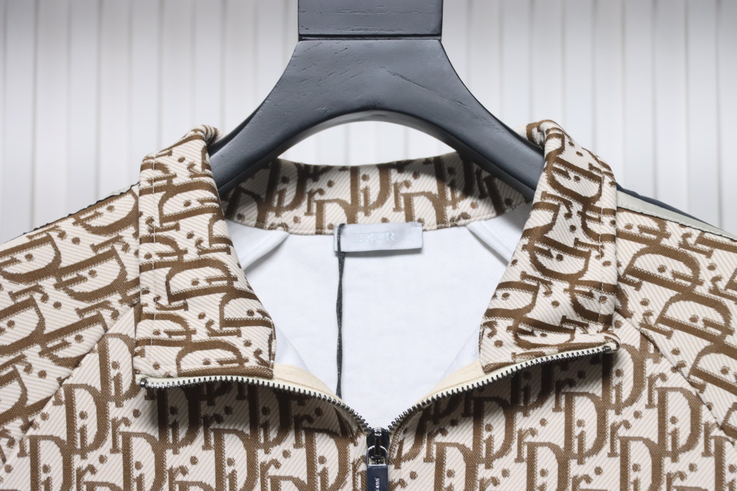 Dior Full Print Jacquard Side Ribbon Suit Jacket Brown Letters