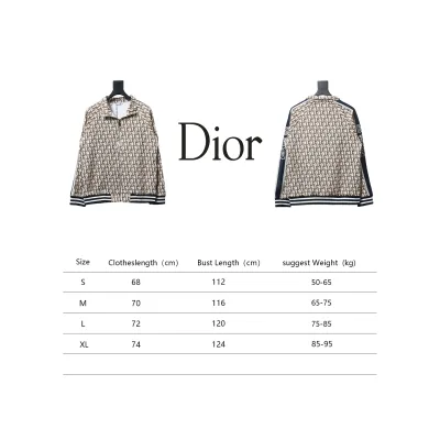 Dior Full Print Jacquard Side Ribbon Suit Jacket Brown Letters 02