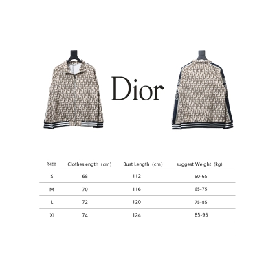 Dior Full Print Jacquard Side Ribbon Suit Jacket Brown Letters 02