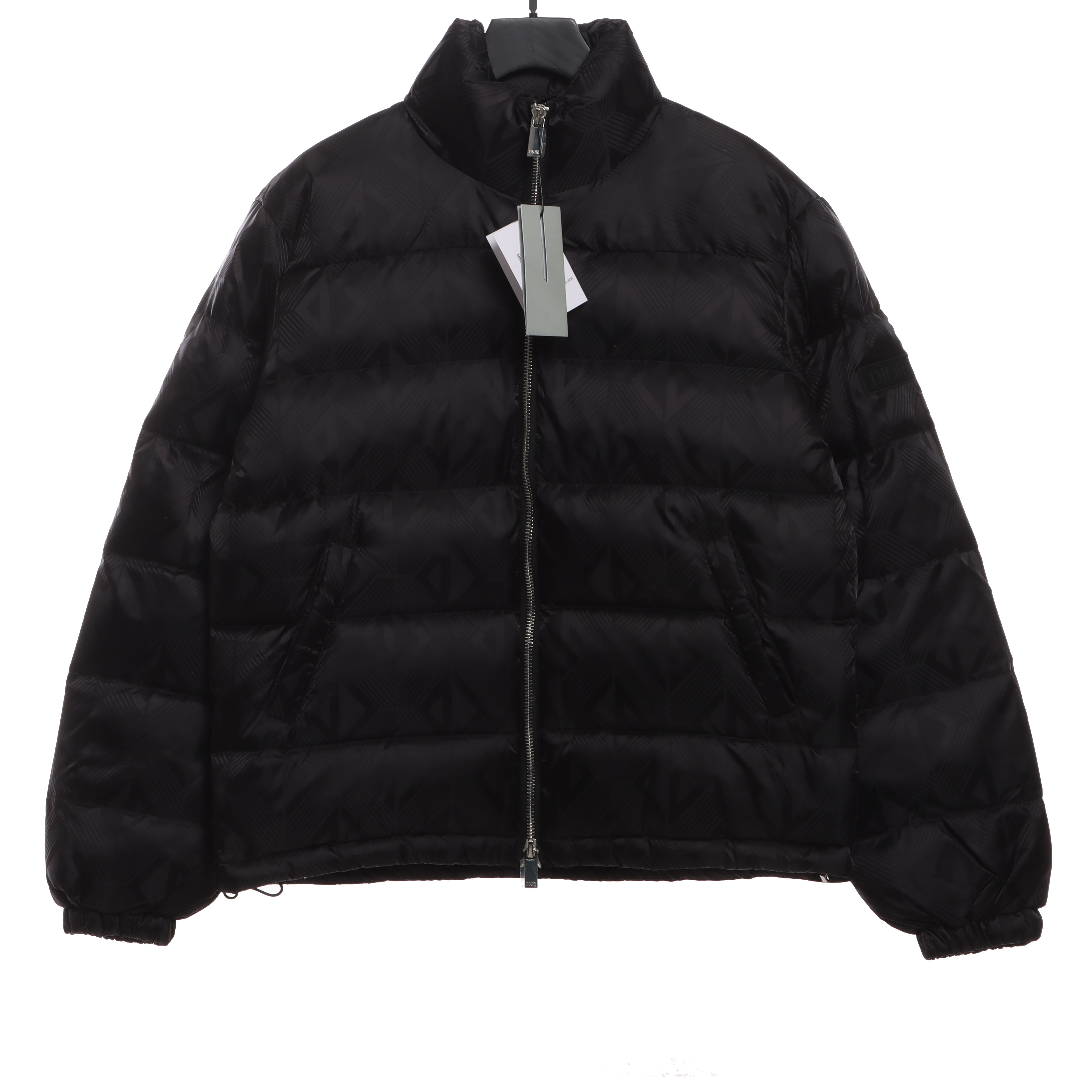 Dior Full-Print Three-Dimensional Geometric Pattern Stand-Up Collar Down Jacket