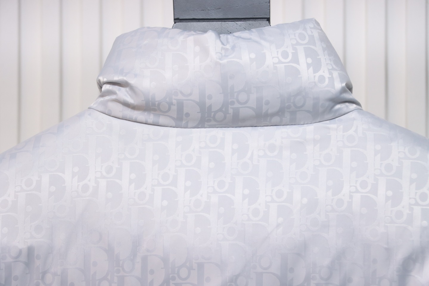 Dior New Style Full Pattern Dark Pattern Long Sleeve Down Jacket White