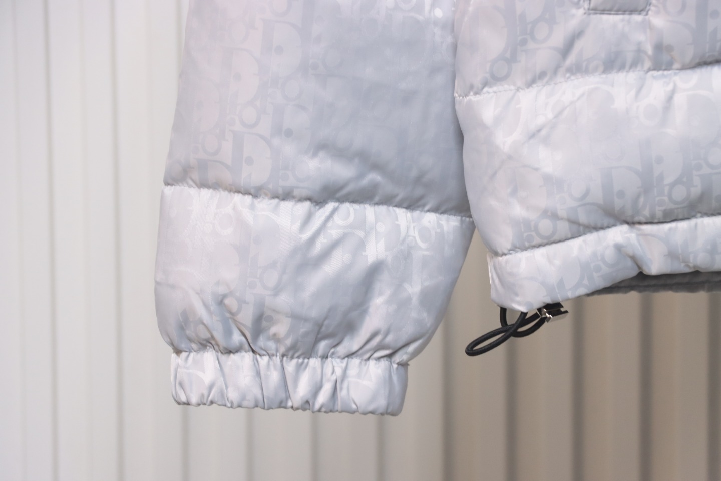 Dior New Style Full Pattern Dark Pattern Long Sleeve Down Jacket White