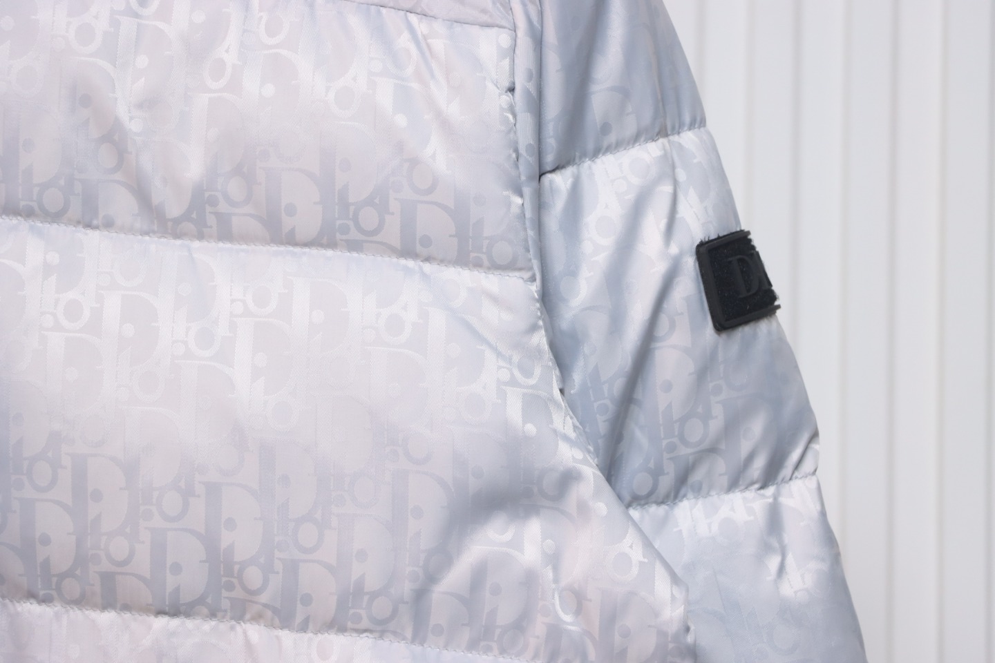 Dior New Style Full Pattern Dark Pattern Long Sleeve Down Jacket White