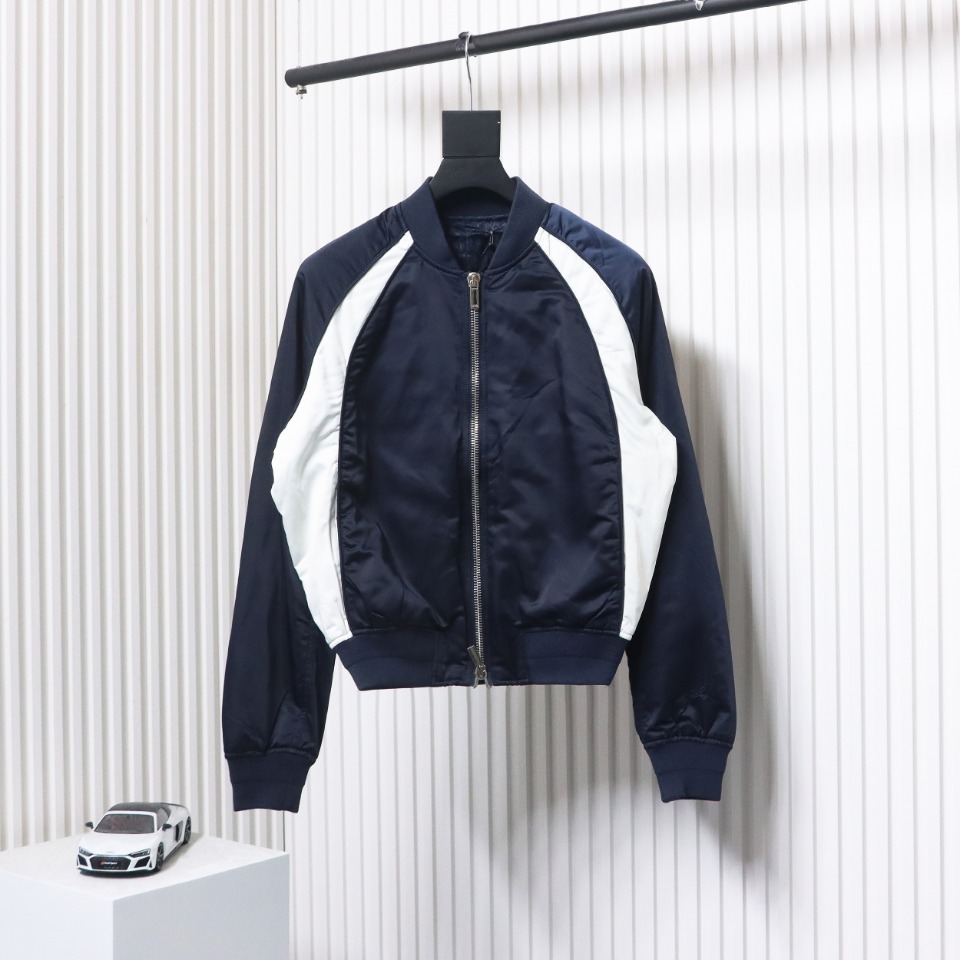 Dior x Jordan Wings Embroidered Deep Silver Flight Jacket Dark Blue