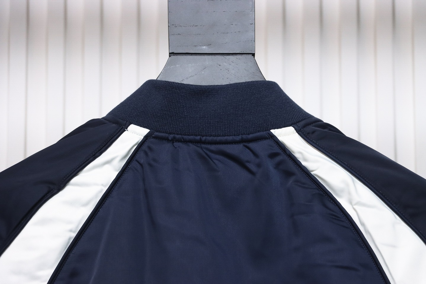 Dior x Jordan Wings Embroidered Deep Silver Flight Jacket Dark Blue