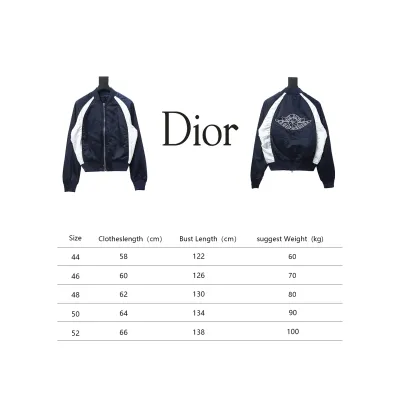 Dior x Jordan Wings Embroidered Deep Silver Flight Jacket Dark Blue 02