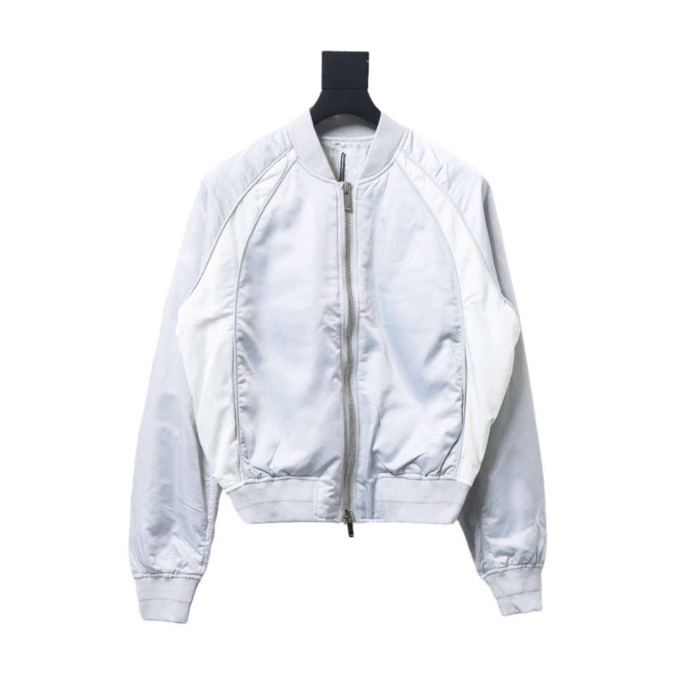 Dior x Jordan Wings Embroidered Deep Silver Flight Jacket White
