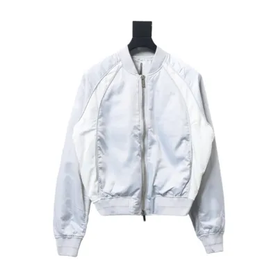 Dior x Jordan Wings Embroidered Deep Silver Flight Jacket White 01