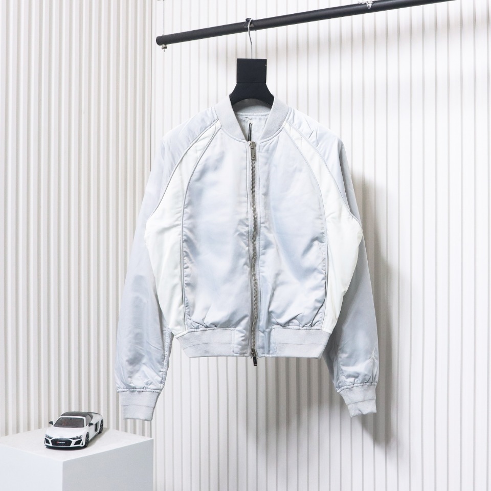 Dior x Jordan Wings Embroidered Deep Silver Flight Jacket White