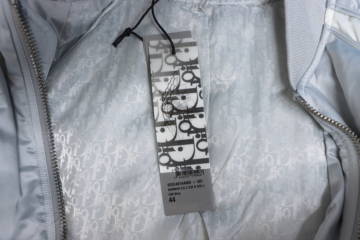 Dior x Jordan Wings Embroidered Deep Silver Flight Jacket White