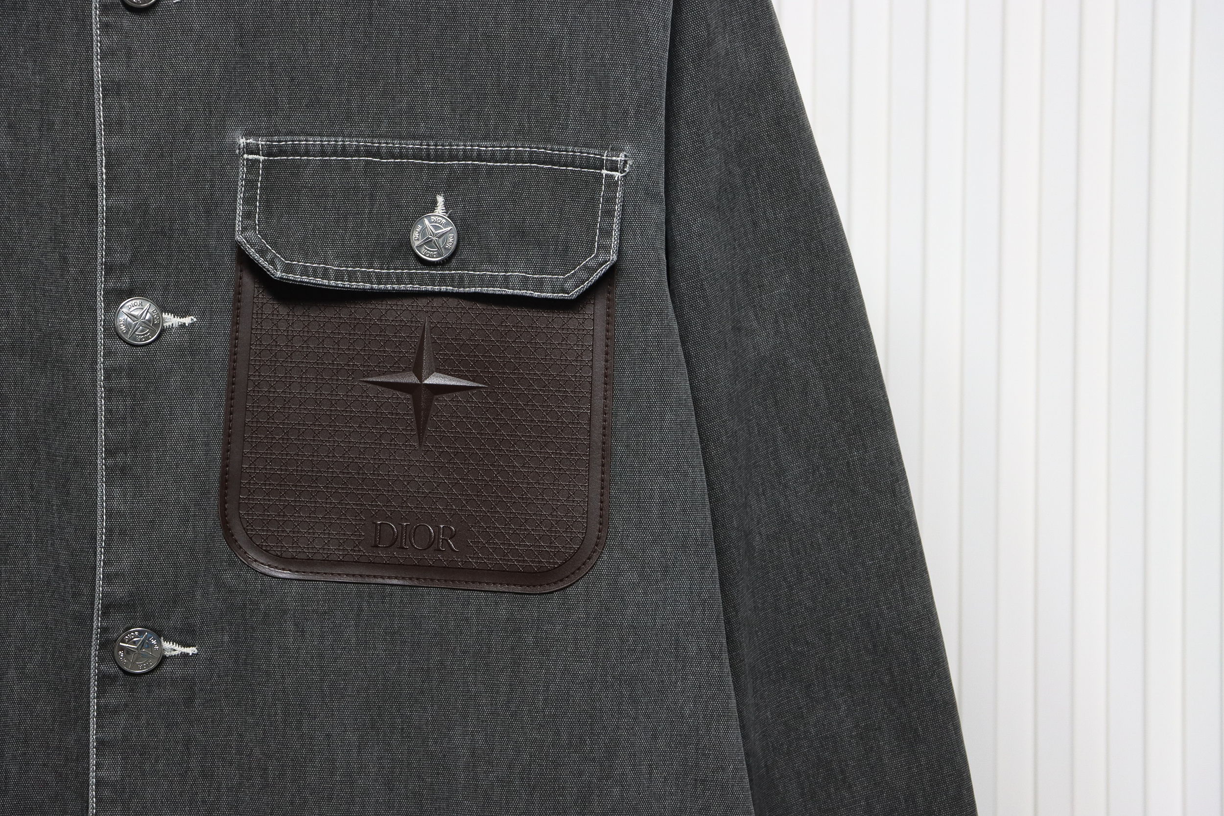 Dior x Stone Island 24Fw Pocket Dior Island Logo Work Shirt Jacket