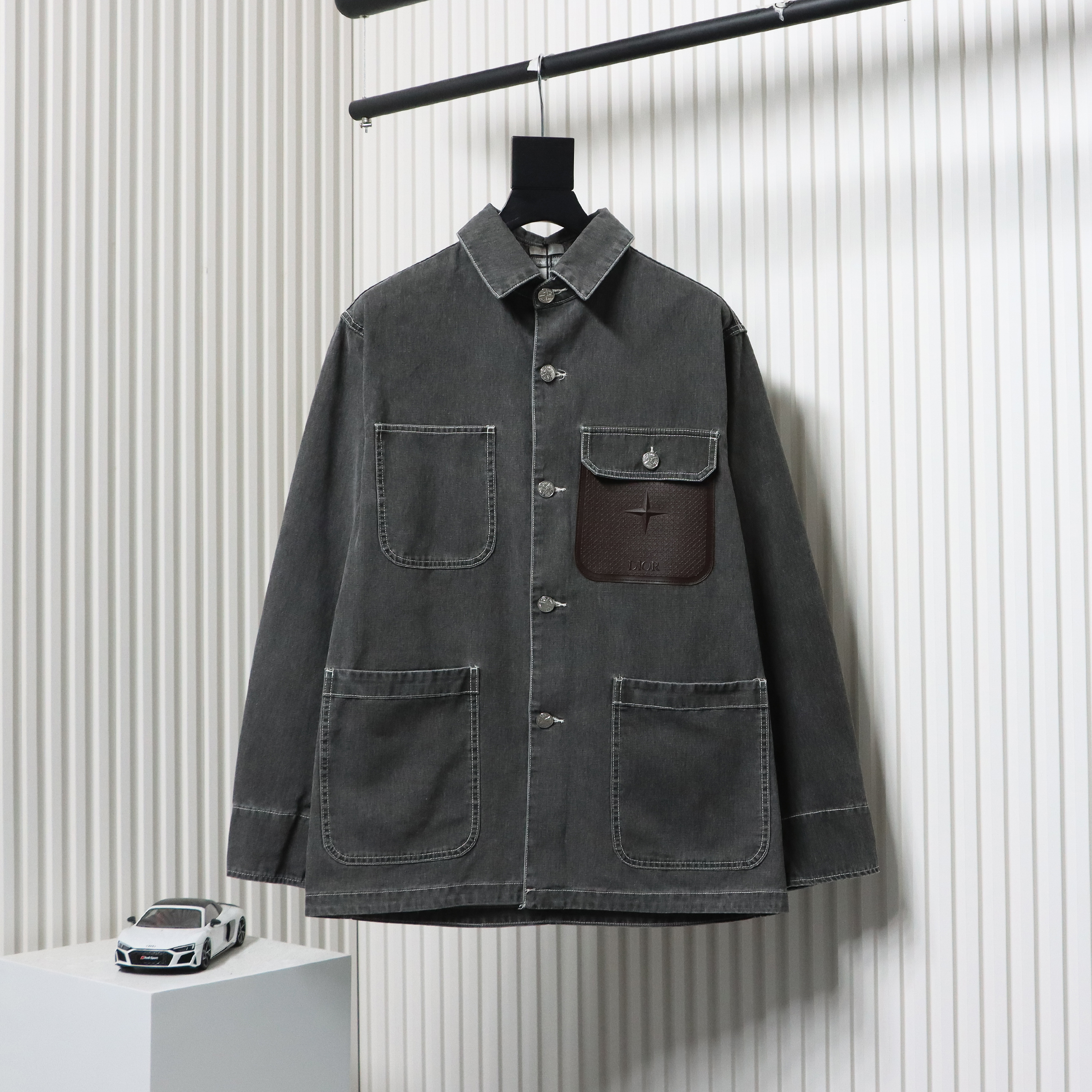 Dior x Stone Island 24Fw Pocket Dior Island Logo Work Shirt Jacket