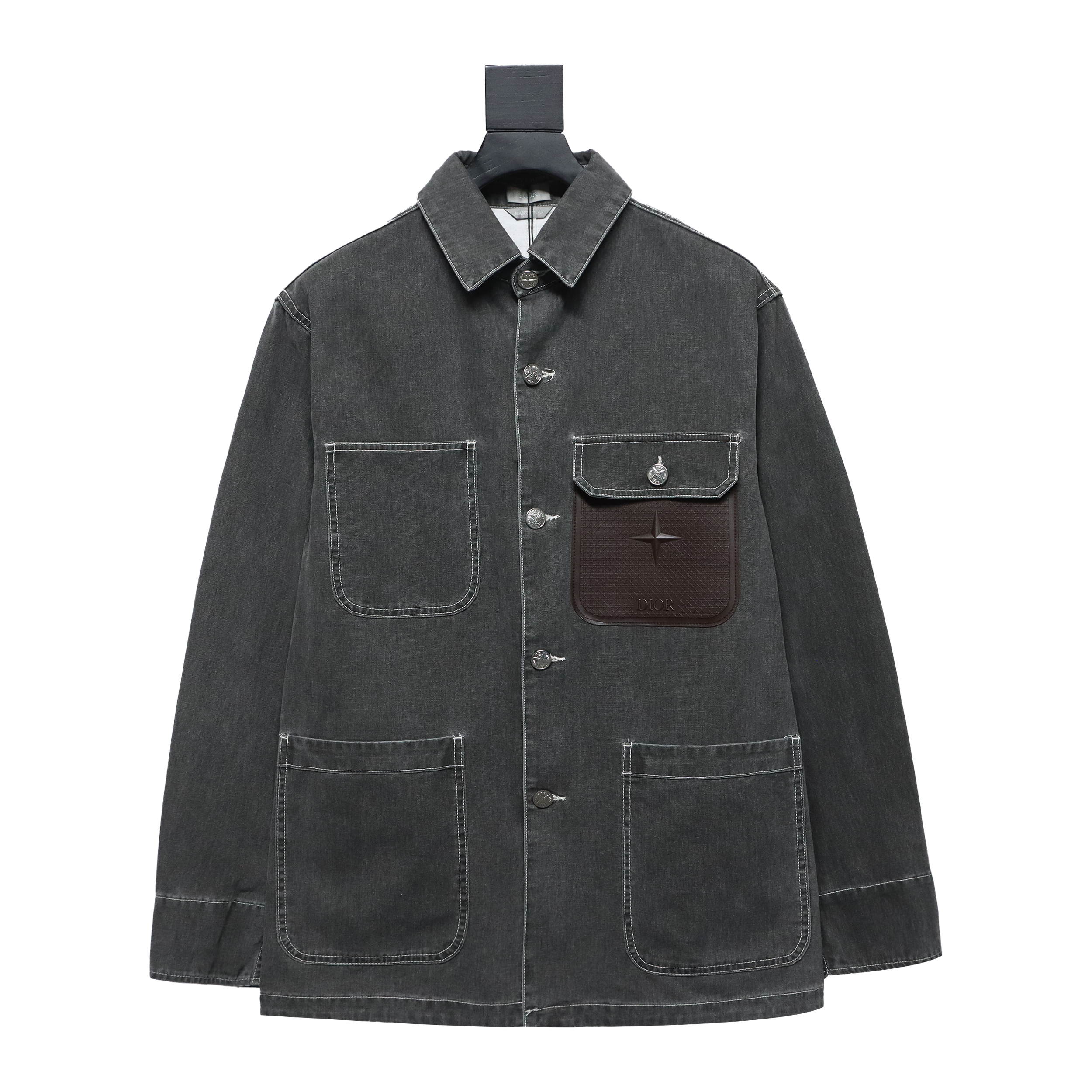 Dior x Stone Island 24Fw Pocket Dior Island Logo Work Shirt Jacket