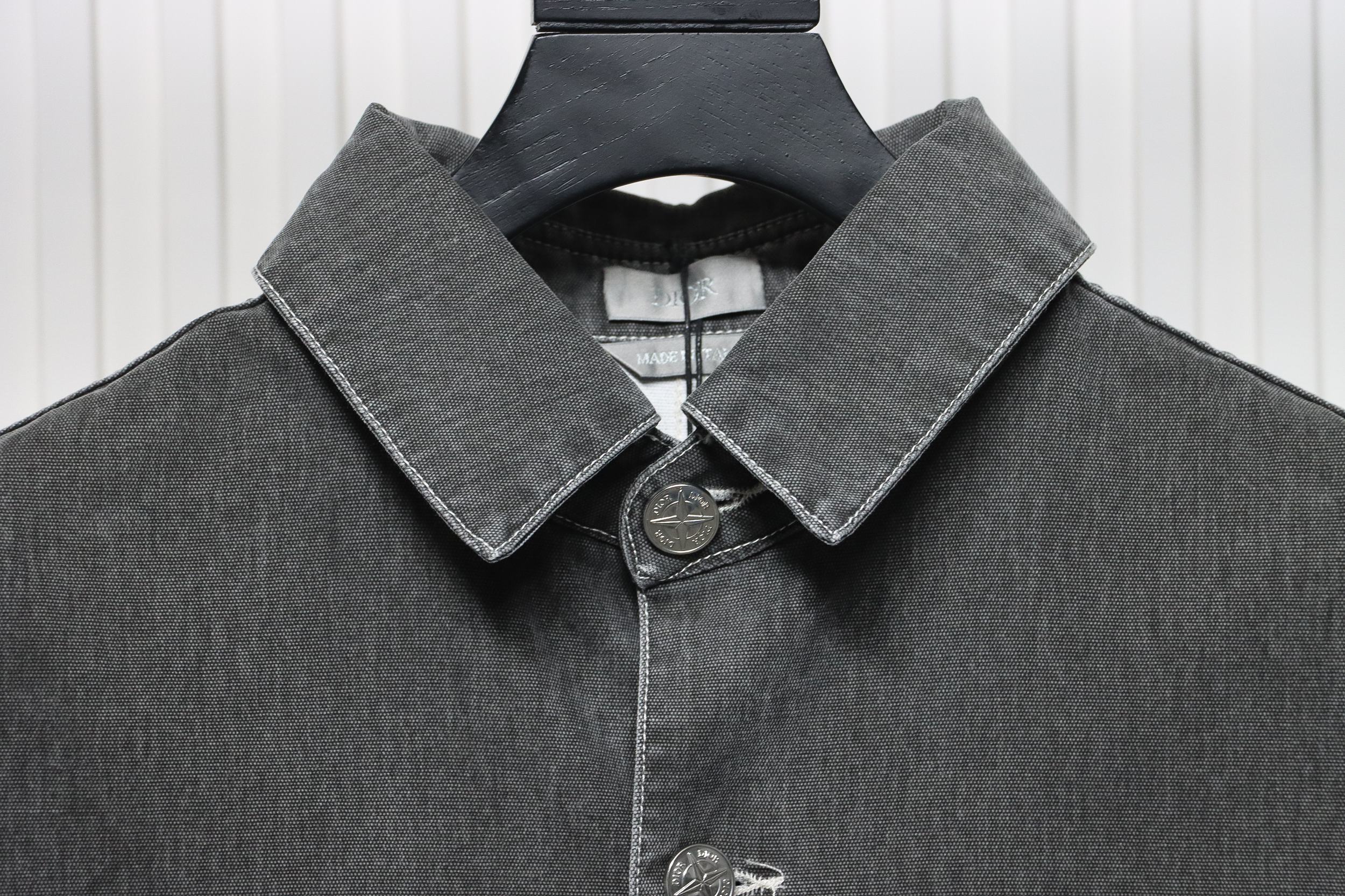 Dior x Stone Island 24Fw Pocket Dior Island Logo Work Shirt Jacket