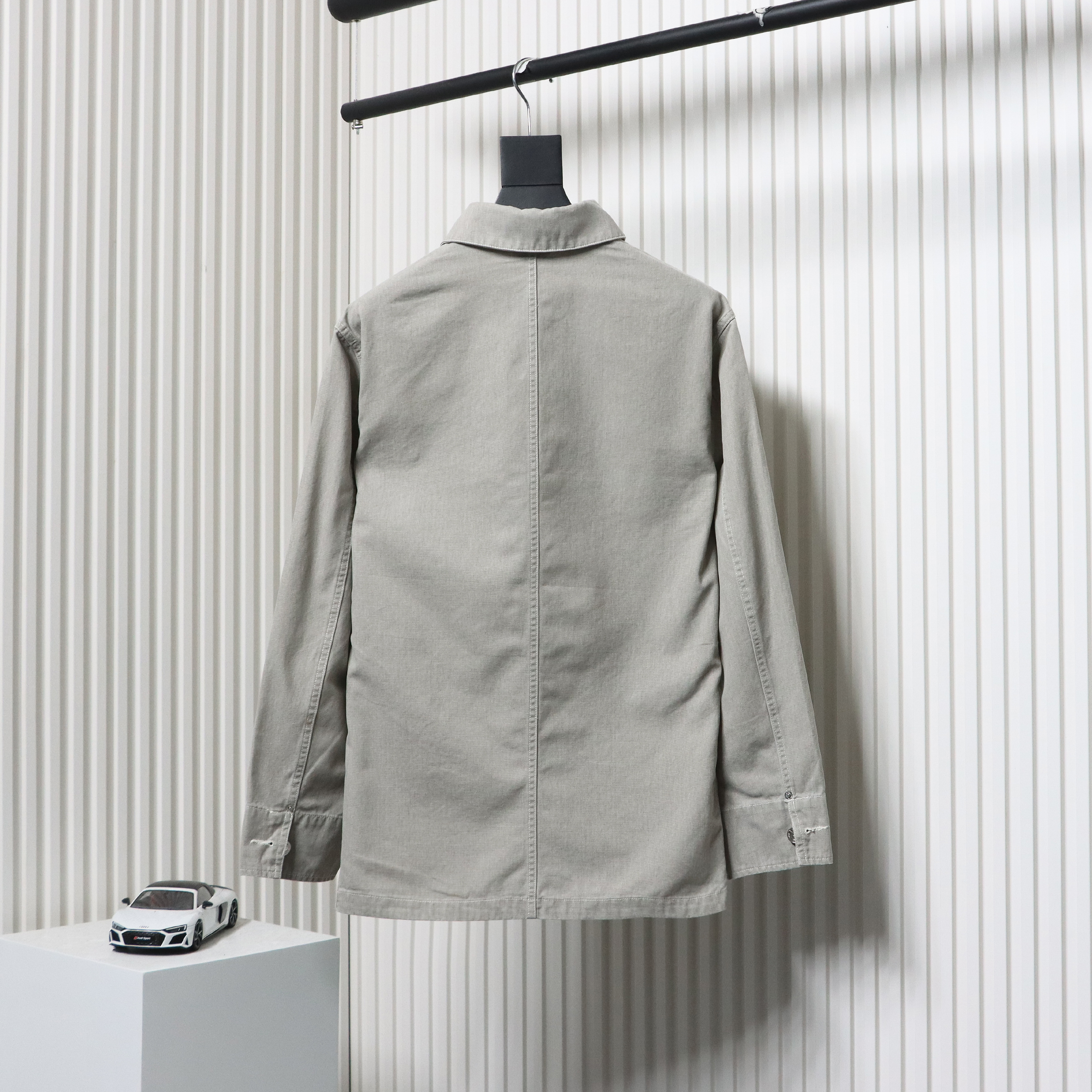 Dior x Stone Island 24Fw Pocket Dior Island Logo Work Shirt Jacket Khaki Gray