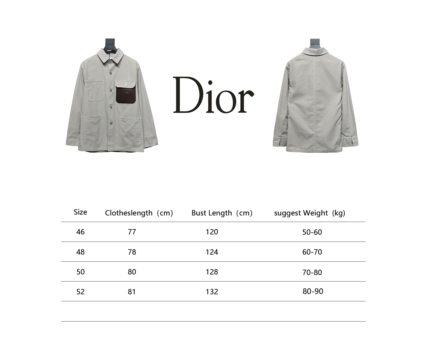 Dior x Stone Island 24Fw Pocket Dior Island Logo Work Shirt Jacket Khaki Gray