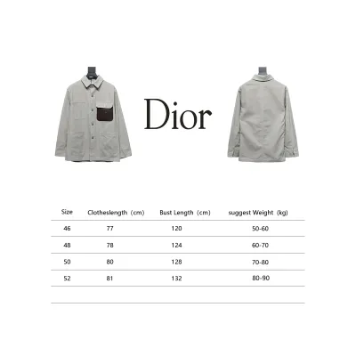 Dior x Stone Island 24Fw Pocket Dior Island Logo Work Shirt Jacket Khaki Gray 02