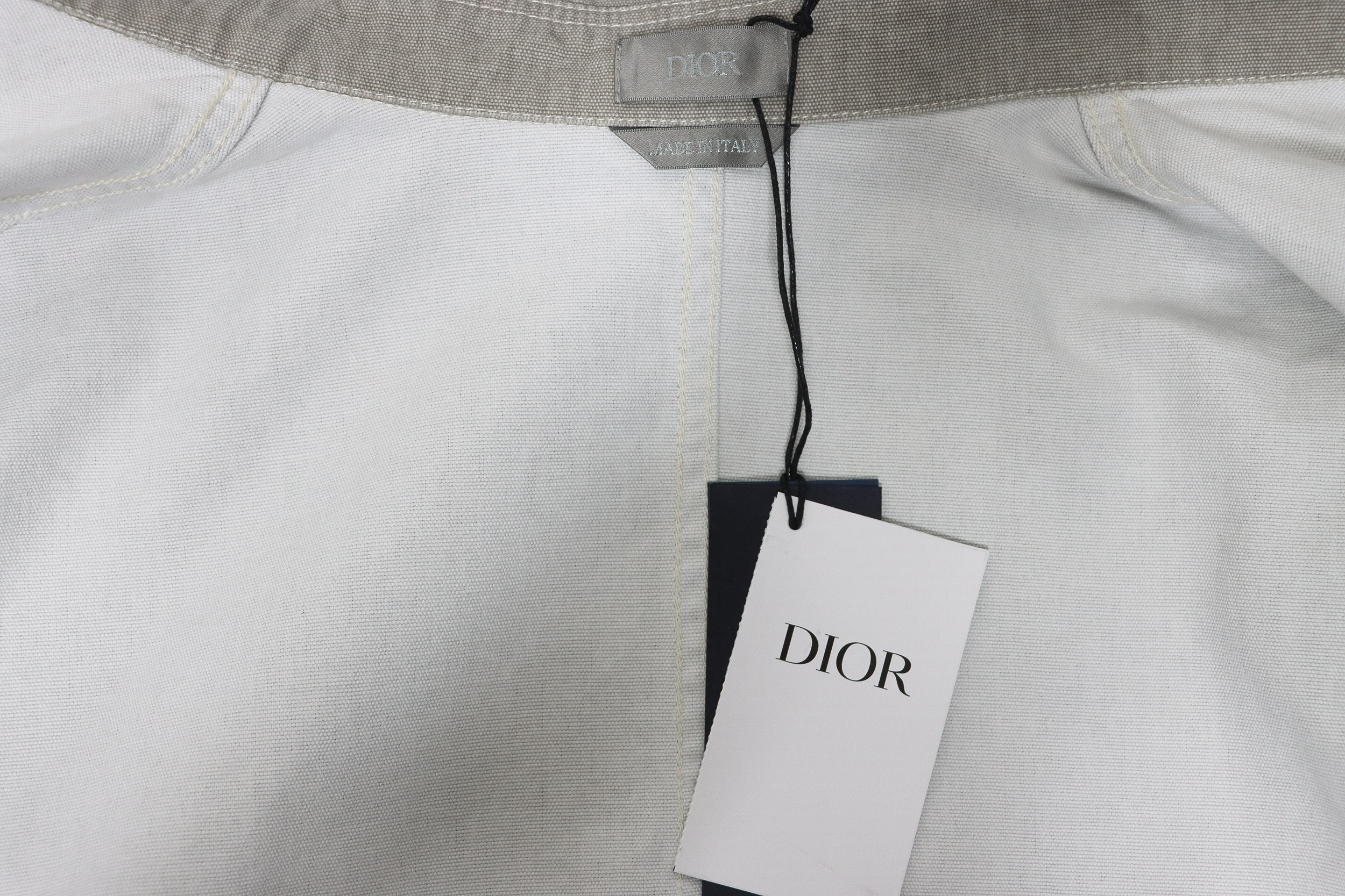 Dior x Stone Island 24Fw Pocket Dior Island Logo Work Shirt Jacket Khaki Gray