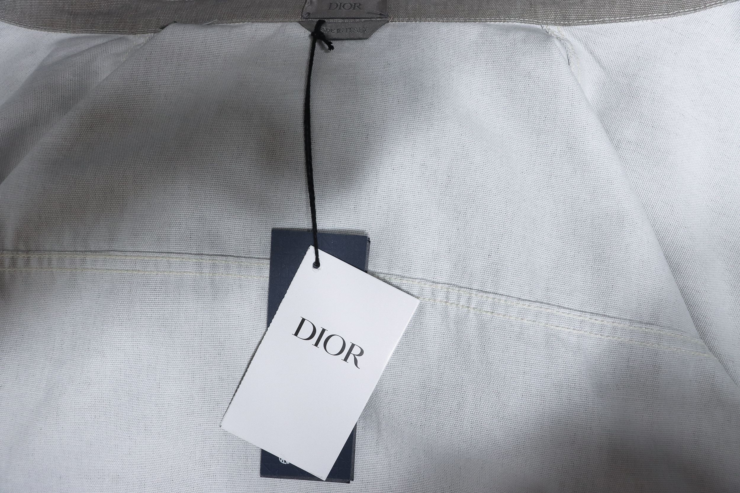 Dior x Stone lsland Embroidered Denim Shirt Jacket Grey