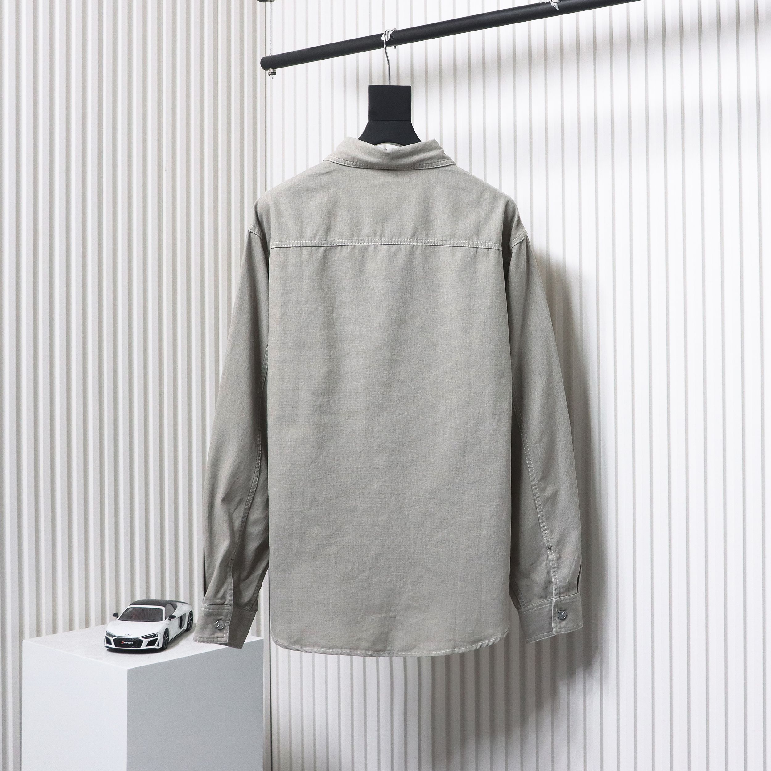 Dior x Stone lsland Embroidered Denim Shirt Jacket Grey