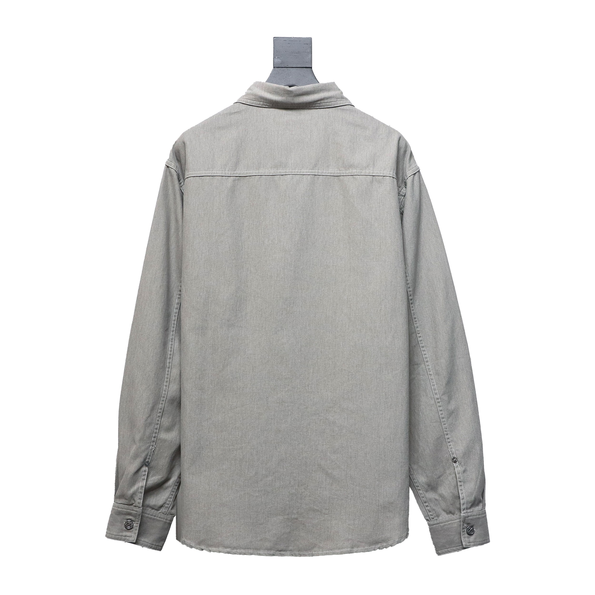 Dior x Stone lsland Embroidered Denim Shirt Jacket Grey