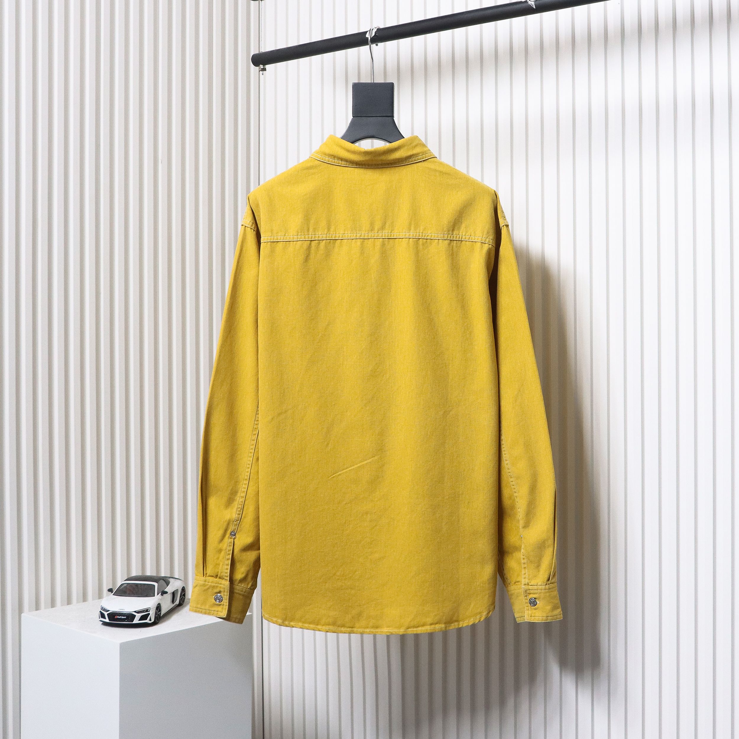 Dior x Stone lsland Embroidered Denim Shirt Jacket Yellow