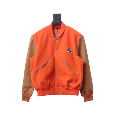 Dior x Tears Beaded Lettering Cotton Embroidered Baseball Jacket Orange 01