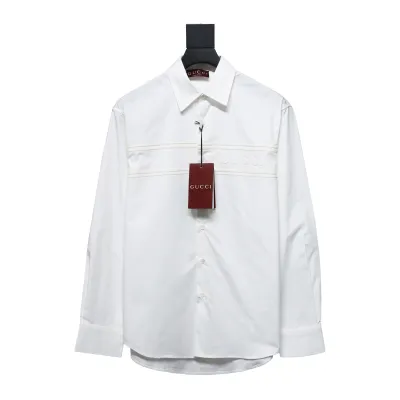 Gucci 24ss Embossed Lettering Long Sleeve Shirt 01