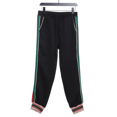 Gucci Classic Red And Green Obscure Jacquard Webbing Trousers 01