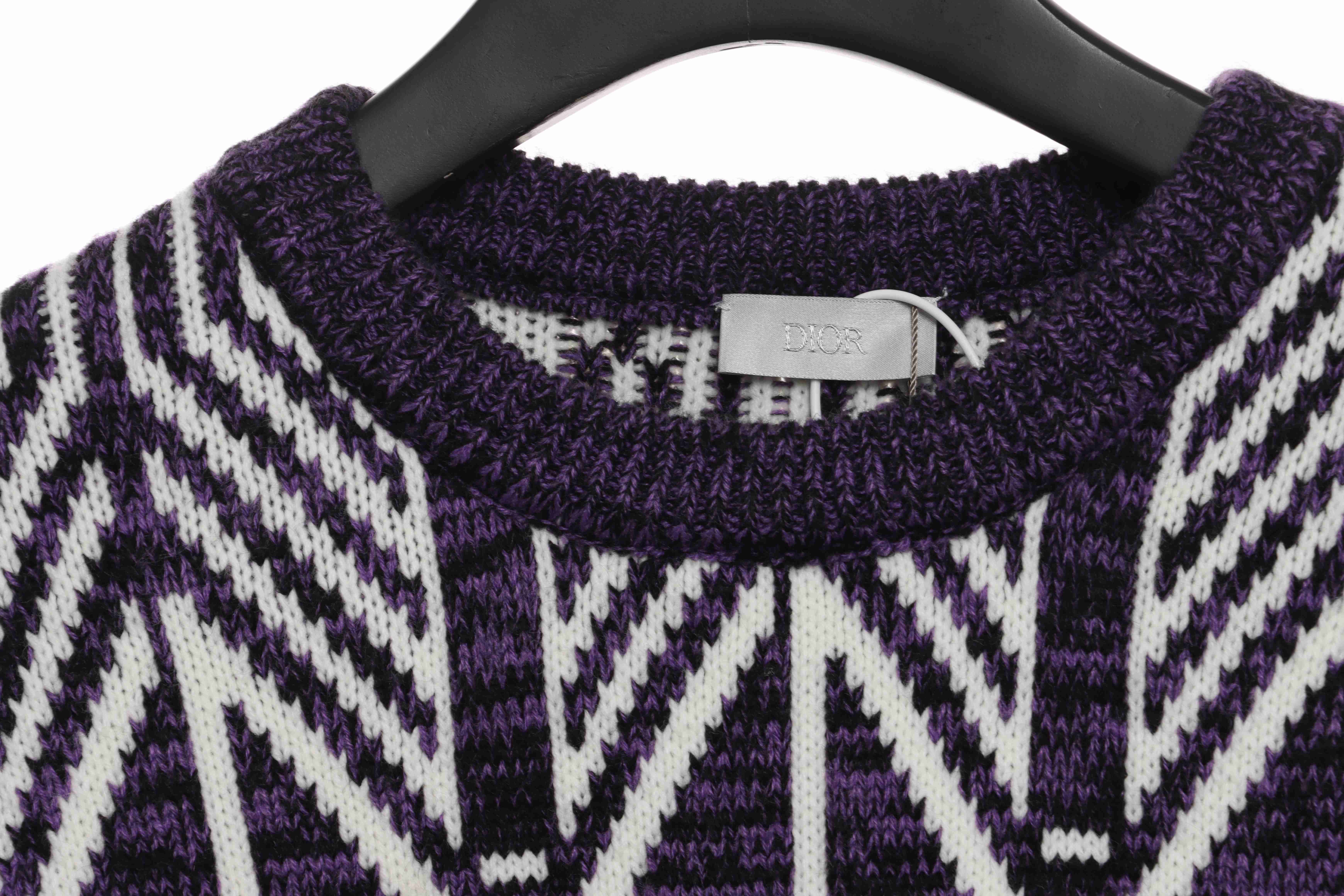 (Special Offer) Dior Diamond Check Jacquard Pullover Sweater