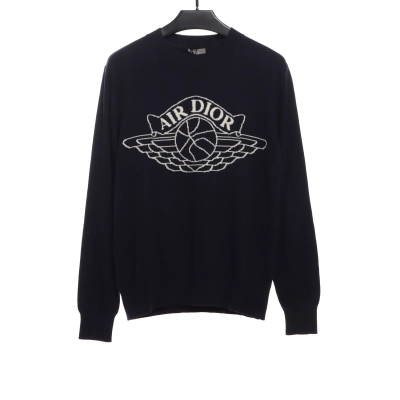 (Special Offer) Dior x Jordan LOGO Jacquard Sweater Black 01