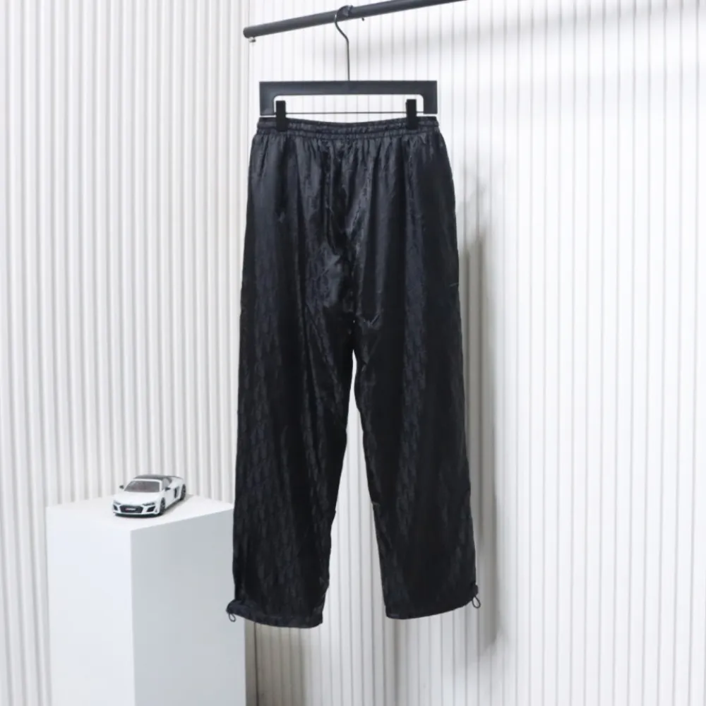 Dior 23FW Dark Pattern Jacquard Trousers Black