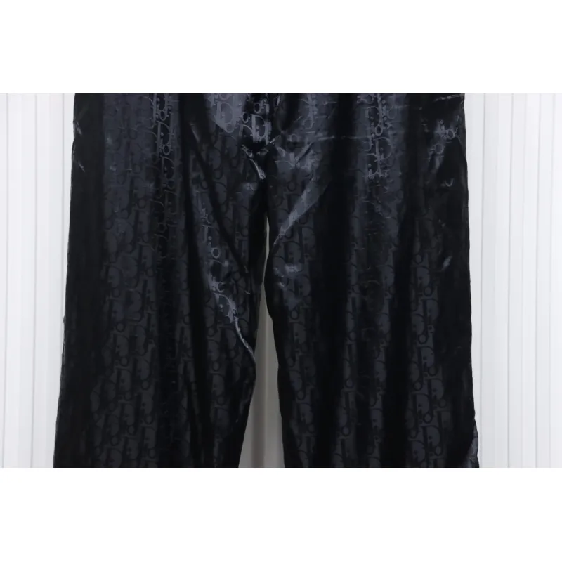 Dior 23FW Dark Pattern Jacquard Trousers Black