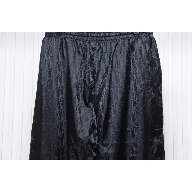 Dior 23FW Dark Pattern Jacquard Trousers Black