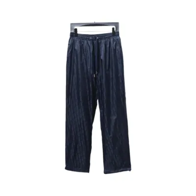 Dior 23FW Dark Pattern Jacquard Trousers Blue 01