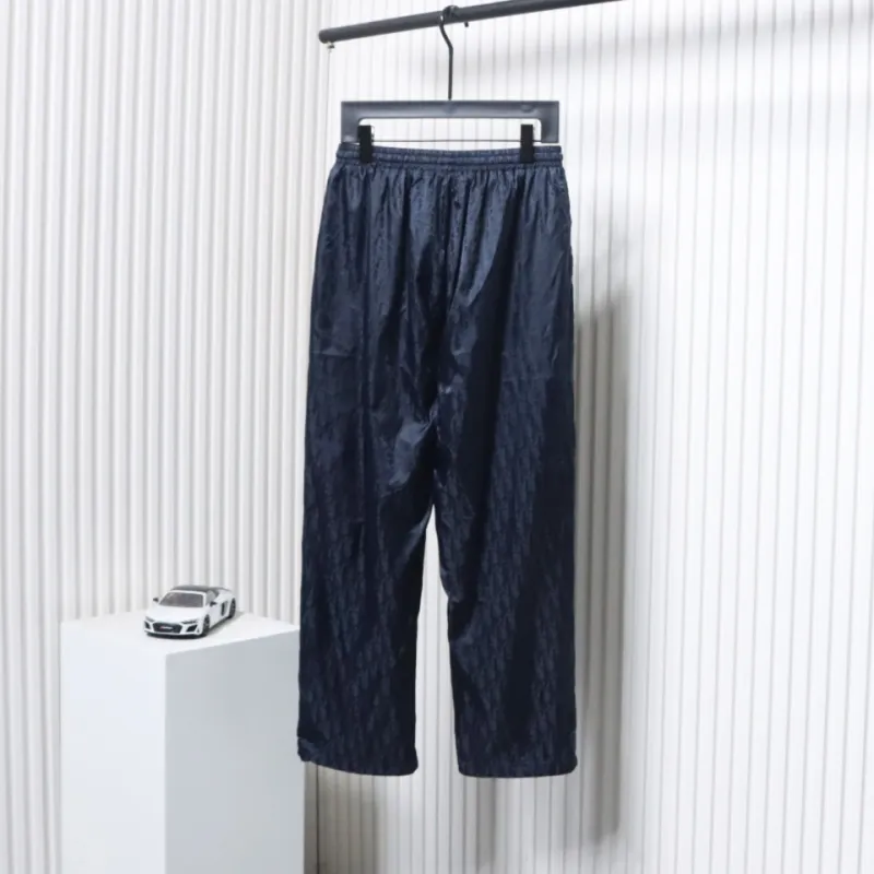Dior 23FW Dark Pattern Jacquard Trousers Blue